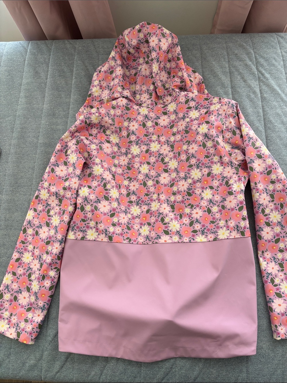 Cat & Jack Pink Floral Hooded Rain Jacket - Picture 4 of 4